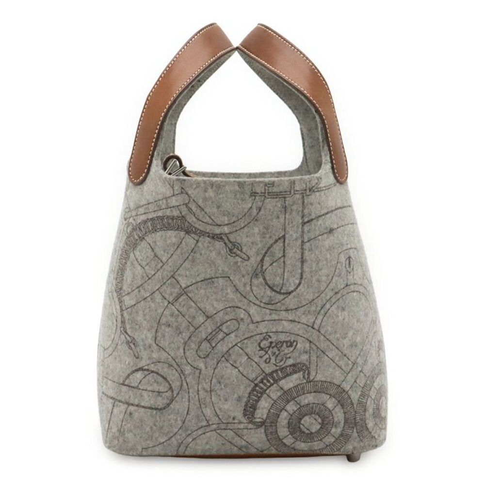 Hermes Picotin PM Felt Swift Leather Handbag